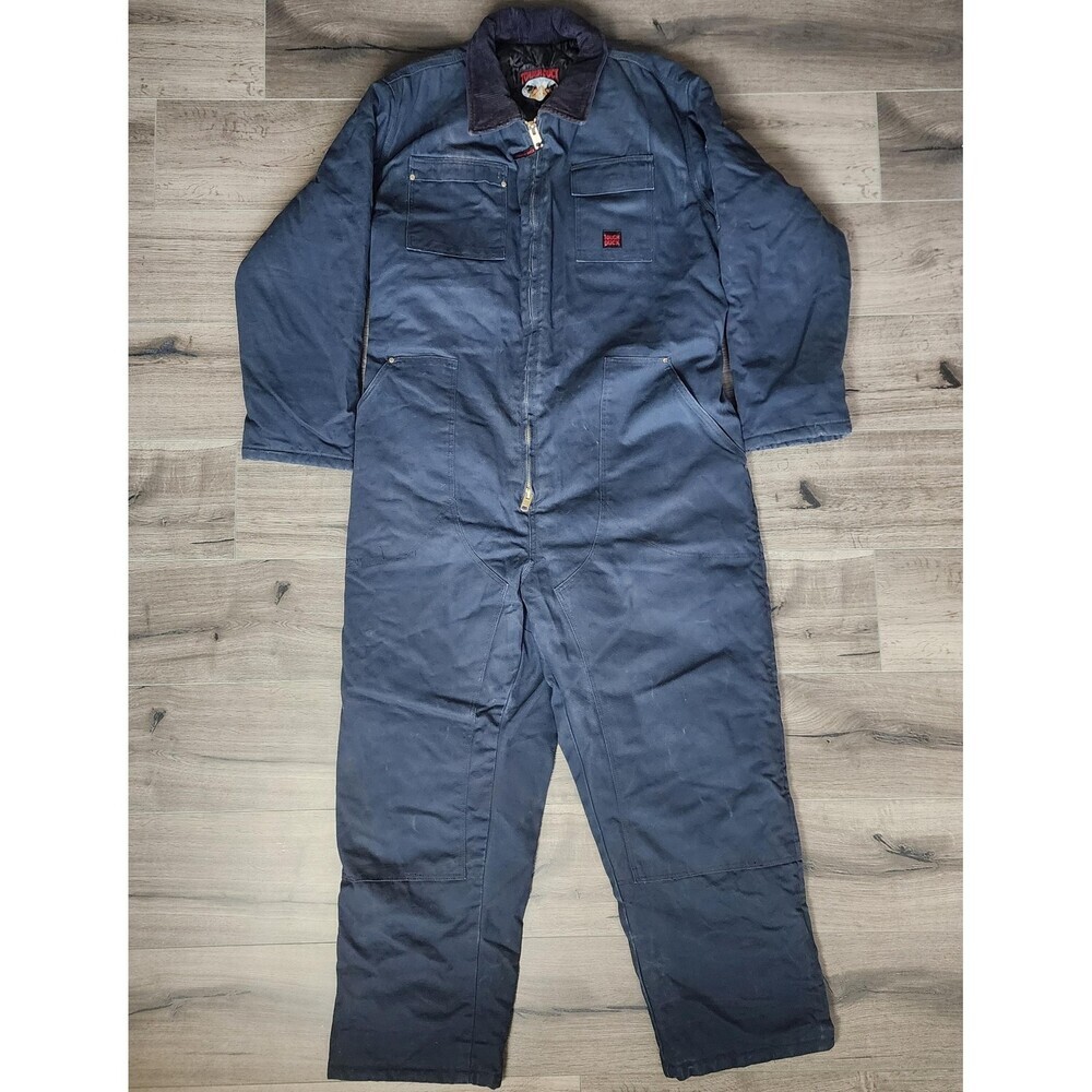 Tough Duck Coveralls Mens 2XL Blue Insulated Quilted Lined Workwear Construction